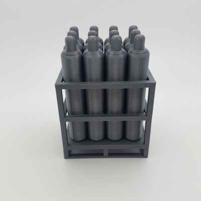 Gasflaschengestell inkl. 12 Gasflaschen - 1:14/3D Druck