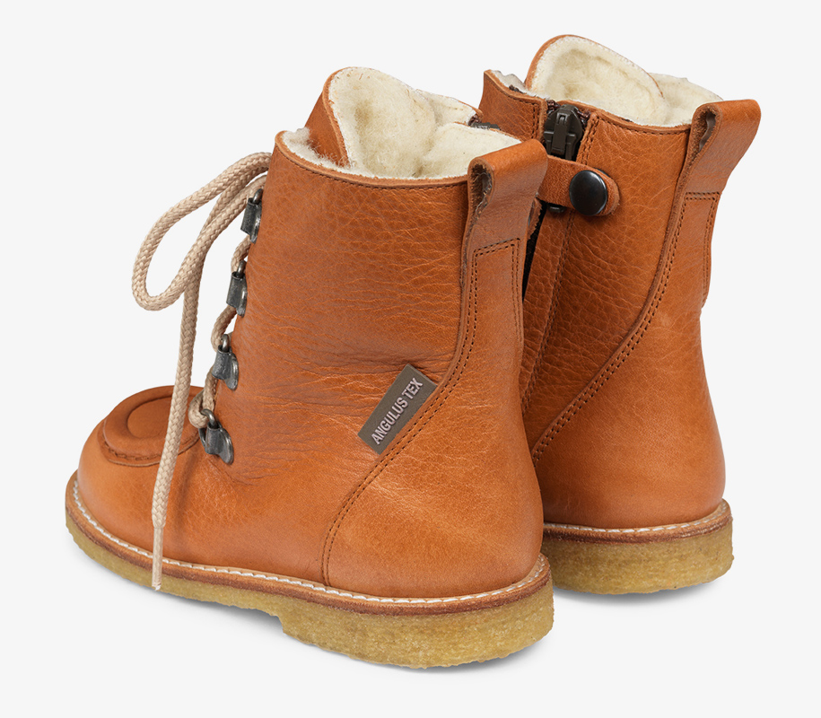 TEX-Boot with Zipper and Lace Cognac 2