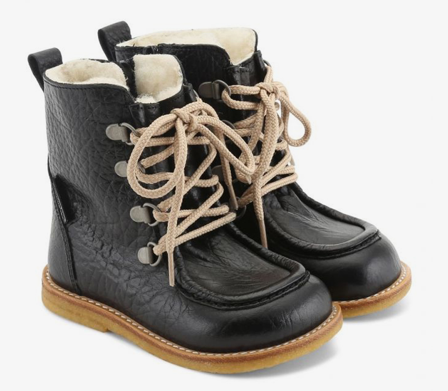 TEX-Boot with Zipper and Lace Black