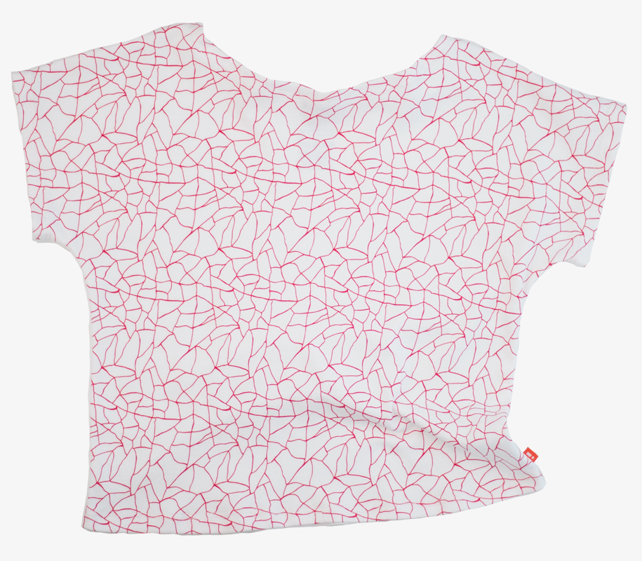 Oversized Top RED CRACKED AOP