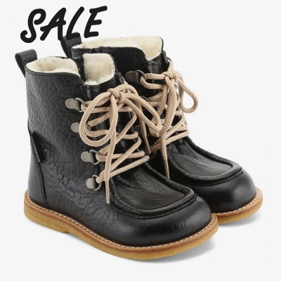 TEX-Boot with Zipper and Lace Black - Angulus