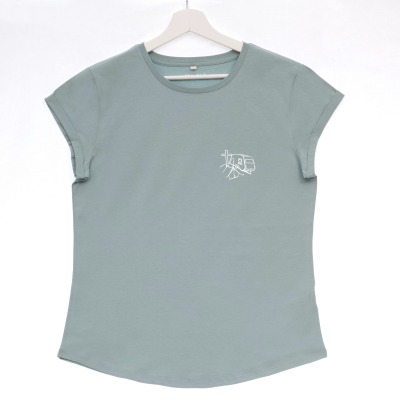 Damen T-Shirt CuGW - mint - rolled sleeve