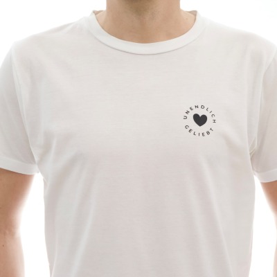 Unisex T-Shirt Unendlich geliebt - weiß
