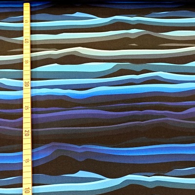 Wavy Stripes blau/schwarz by lycklig design - Swafing