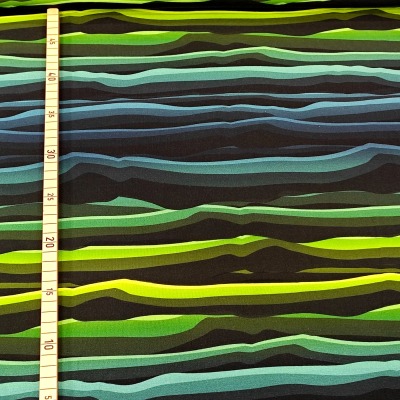 Wavy Stripes grün/schwarz by lycklig design - Swafing