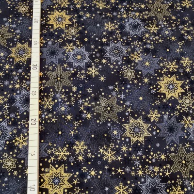 Star Sprinkle schwarz/gold - Stoffabrics
