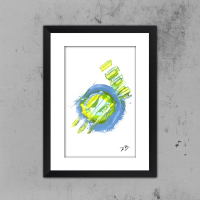 Earth - Abstraktes Bild auf Acrylpapier - Handgemaltes abstraktes Bild auf Acrylpapier mit