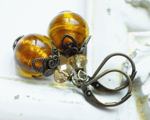 Ohrringe bronze Goldene Sonnen caramel hellbraun honig