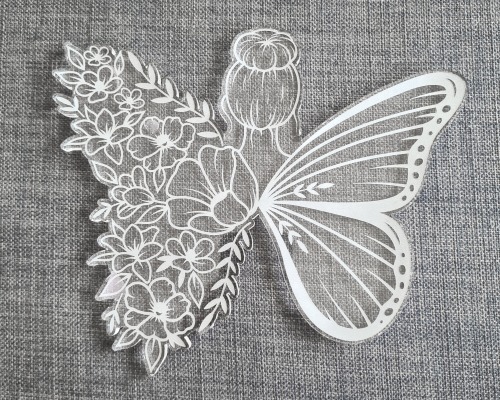 Silikonform Butterfly Girl Größe L - mit Etching / Details - Große Silikonform zur Herstellung