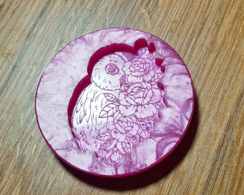 Kleine Silikonform Flower Owl für Anhänger