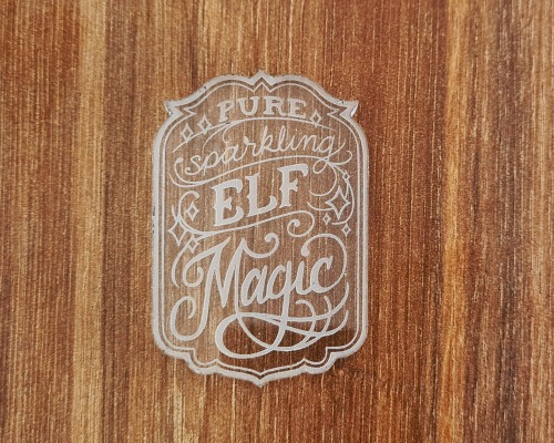 Kleine Silikonform für Anhänger Elf Magic Etikett Label mit Aufschrift