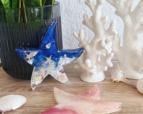 Versandfertig - Untersetzer Coaster Starfish Farbwahl rosa pastell weiß blau dunkelblau