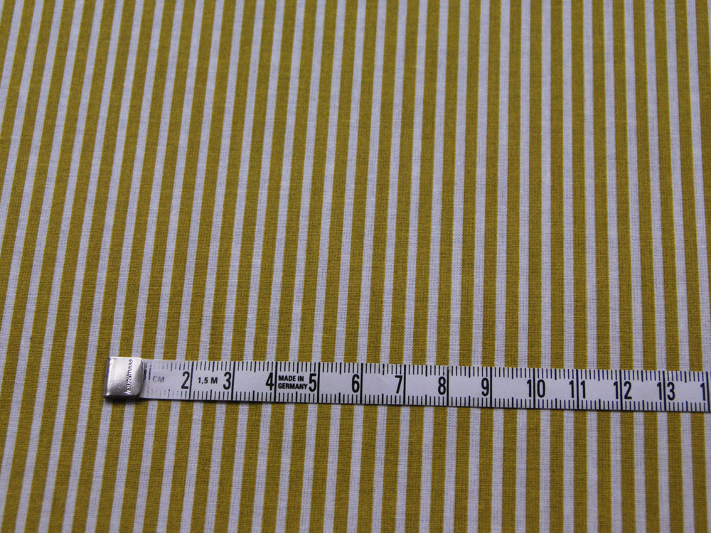 Beschichtete Baumwolle - Gestreift in Weiß-Senf 50 x 135cm 2