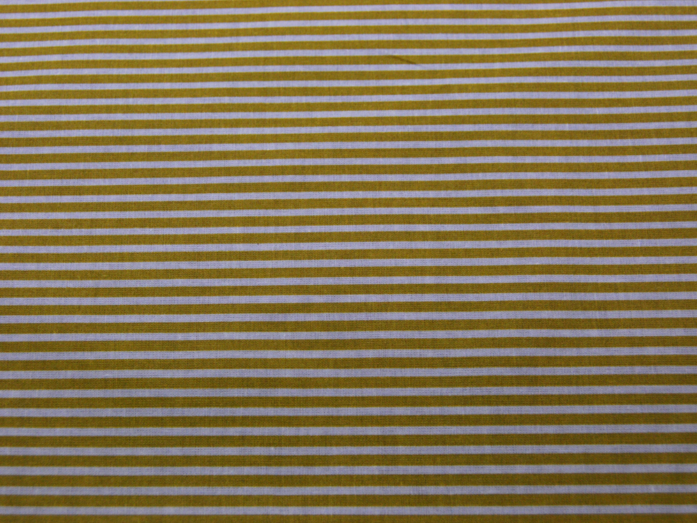 Beschichtete Baumwolle - Gestreift in Weiß-Senf 50 x 135cm