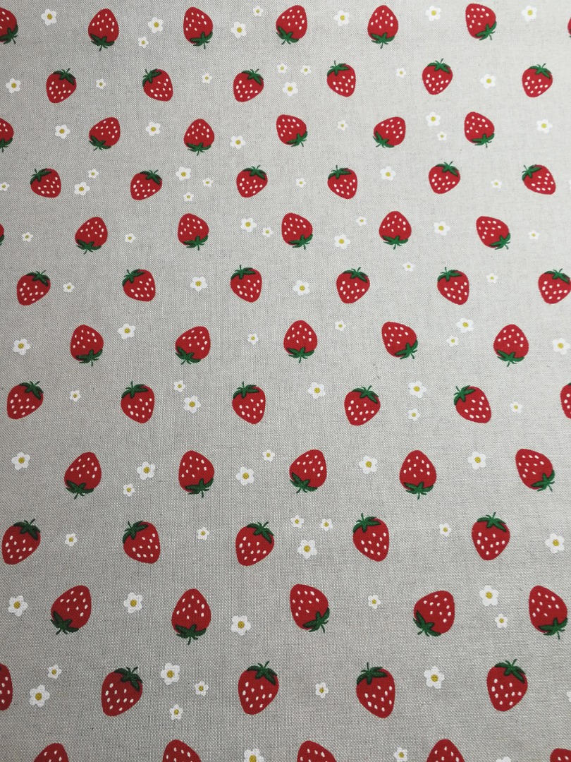 Erdbeeren auf Natur - Dekostoff - 05m 3