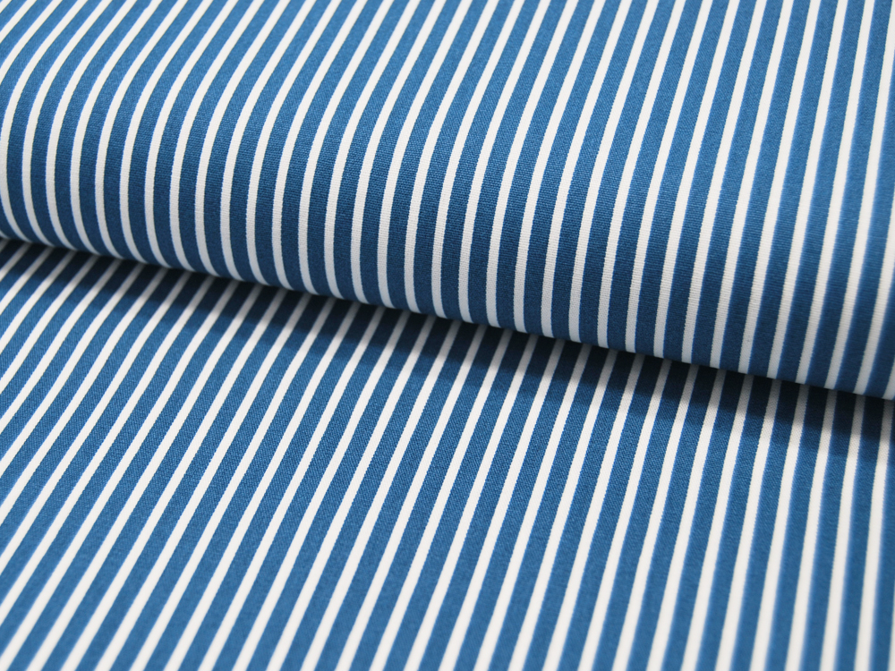 Baumwolle - Stripe - Blau-Weiss gestreift 0,5 meter