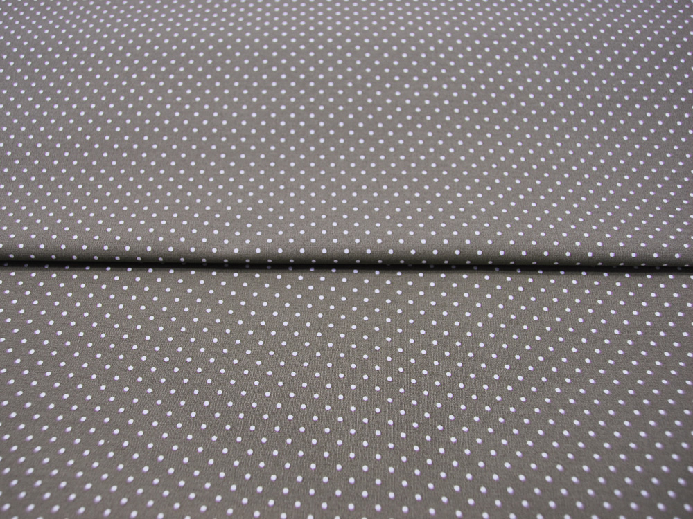 Beschichtete Baumwolle - Petit Dots auf Taupe - 50x145cm 2