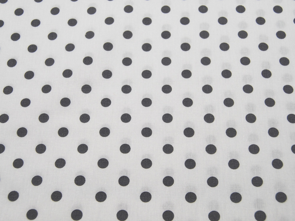 Graue Dots auf Weiß - Baumwolle 0,5 m