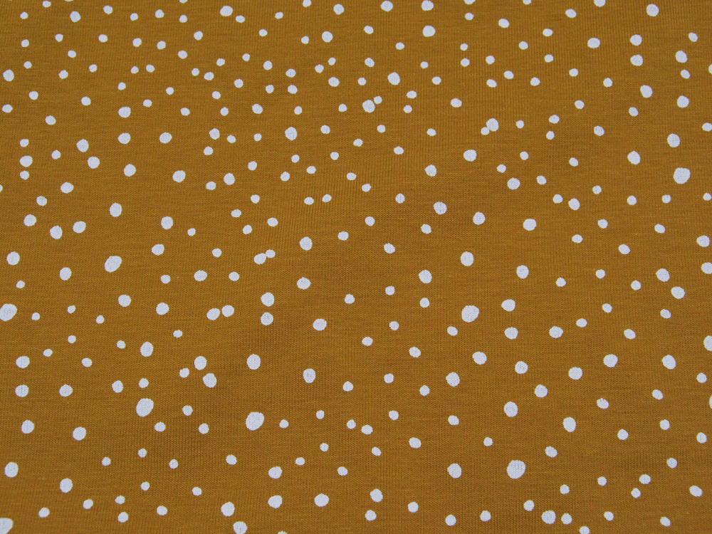 JERSEY - Kleine Dots auf Ocker - 0,5m 2