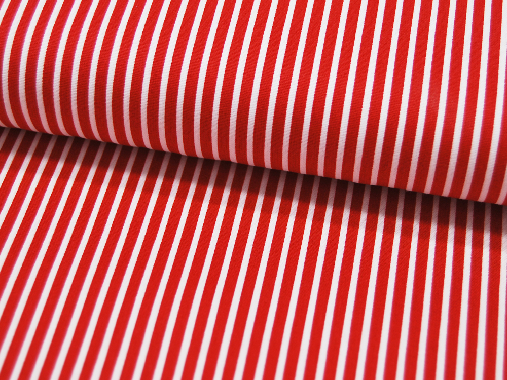 Baumwolle - Stripe - Rot-Weiss gestreift 05 meter