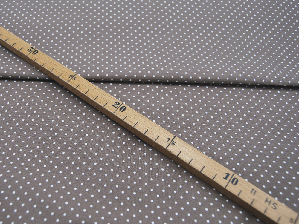 Beschichtete Baumwolle - Petit Dots auf Taupe - 50x145cm 3