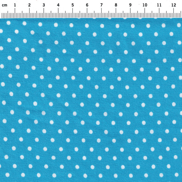 JERSEY - Hellblau mit weißen Punkten - 0,5 m 2