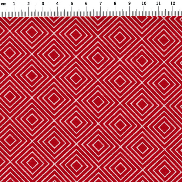 Square - Quadrate auf Rot - Baumwolle 05m 2
