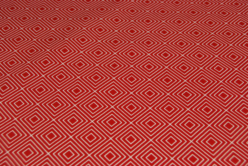 Square - Quadrate auf Rot - Baumwolle 05m 3