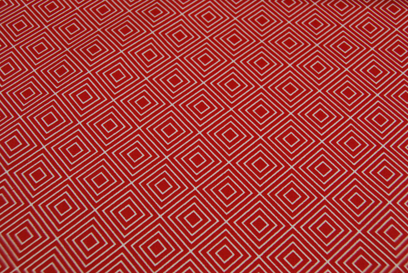 Square - Quadrate auf Rot - Baumwolle 05m 4
