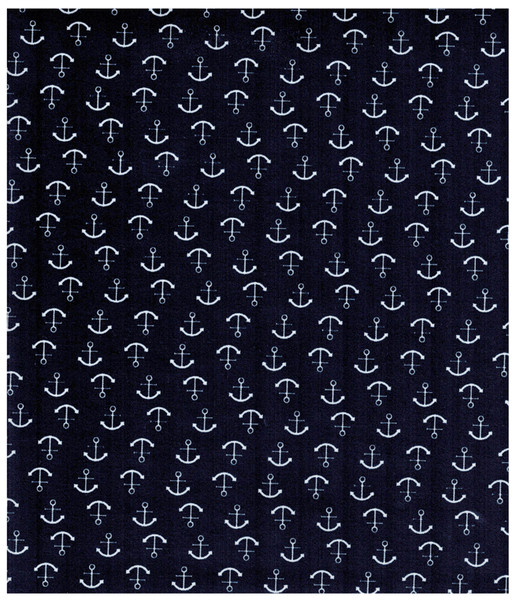 Beschichtete Baumwolle Anker auf Nachtblau 50 x 140cm