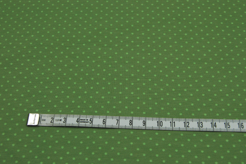 JERSEY - Grün mit hellgrünen Punkten - 05 Meter 3