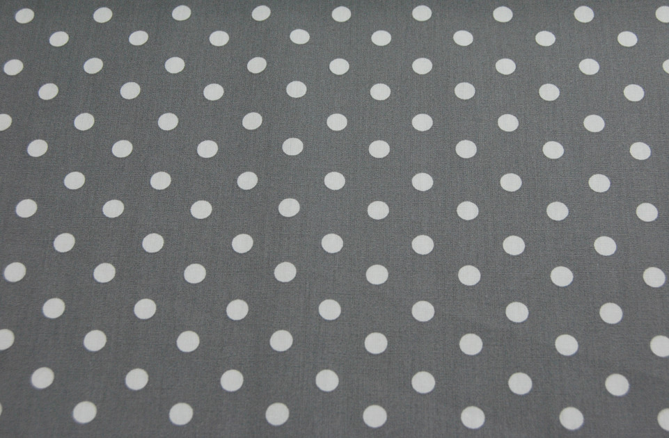 Weiße Dots auf Grau - Baumwolle 0,5 m 3