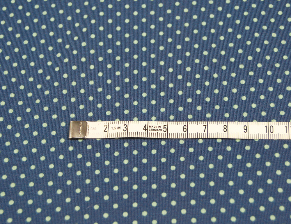 JERSEY - Jeansblau mit olivfarbenen Punkten 05m 2