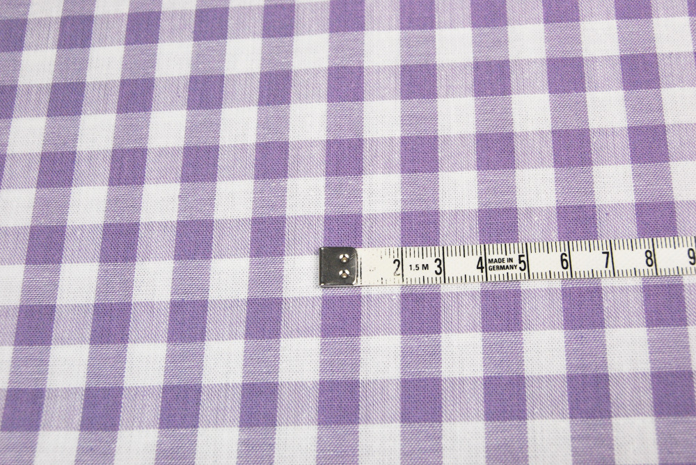 großes Karo Lila - Baumwolle 0,5m / Zefir 0.9 cm 2