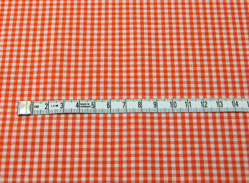 kleines Karo Orange - Baumwolle 05 Meter 2