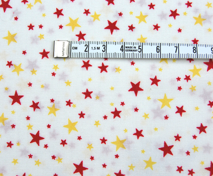 Helle Baumwolle mit gelb-roten Sternen 05 Meter 4