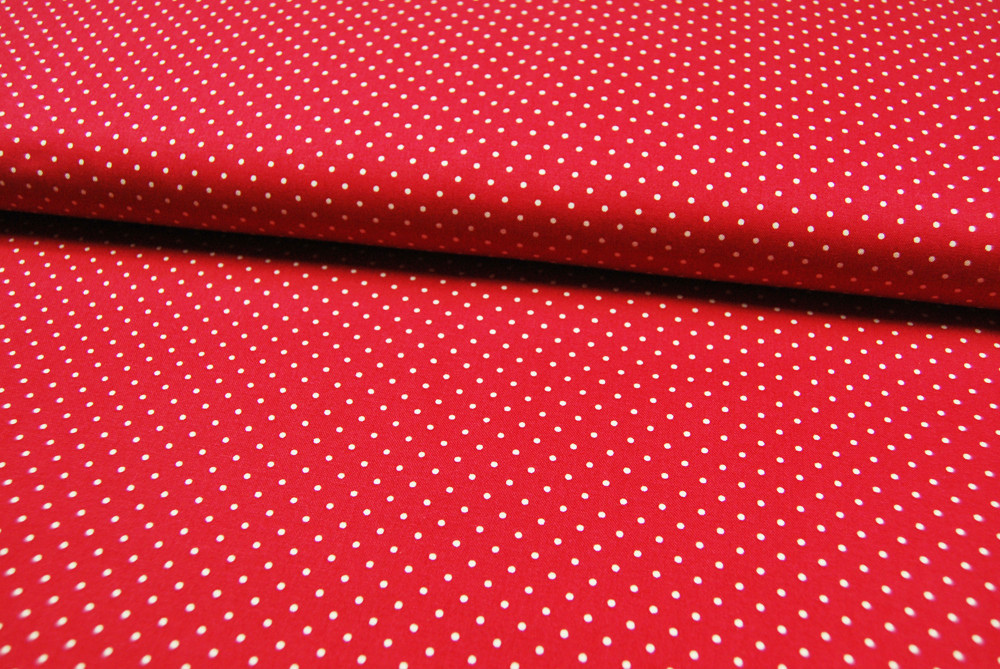Petit Dots auf Rot - Baumwolle 05 m
