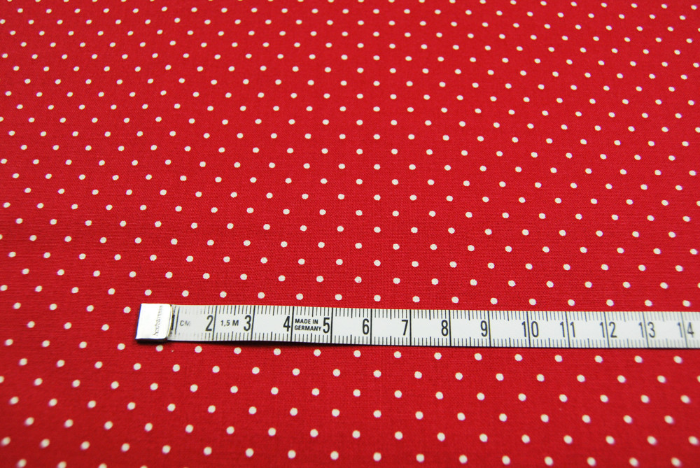 Petit Dots auf Rot - Baumwolle 05 m 2