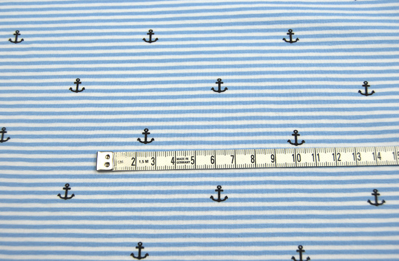 Jersey - Hellblau-Weiß mit Ankern - 05 m 3