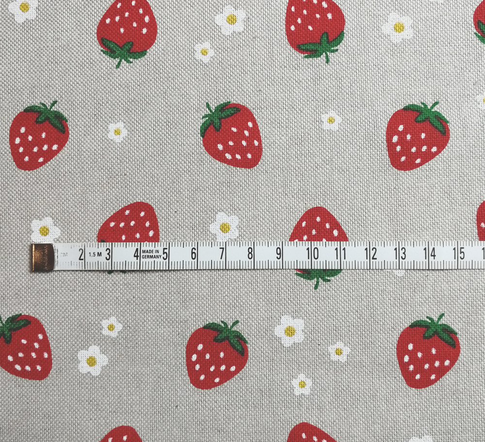 Erdbeeren auf Natur - Dekostoff - 05m 2