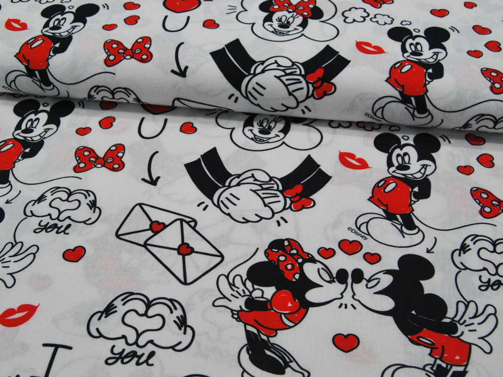 Baumwolle - Mickey Mouse - mit Minnie und ganz viel Liebe 05m