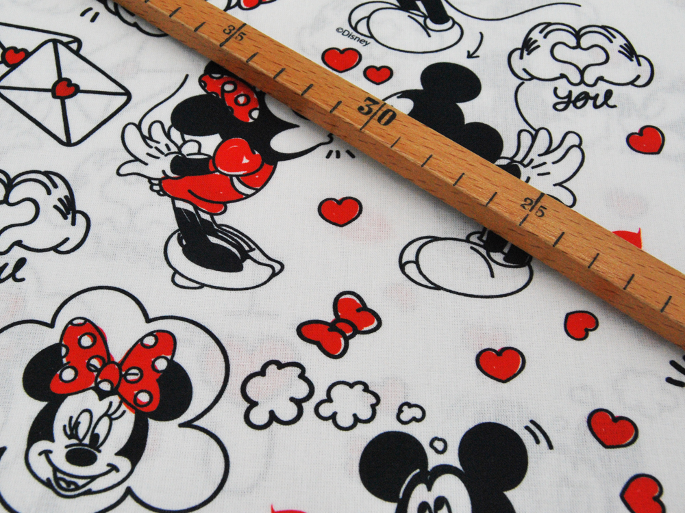 Baumwolle - Mickey Mouse - mit Minnie und ganz viel Liebe 05m 2
