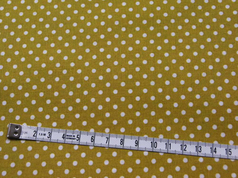 Beschichtete Baumwolle - Punkte auf Senf 50 x 140cm 2