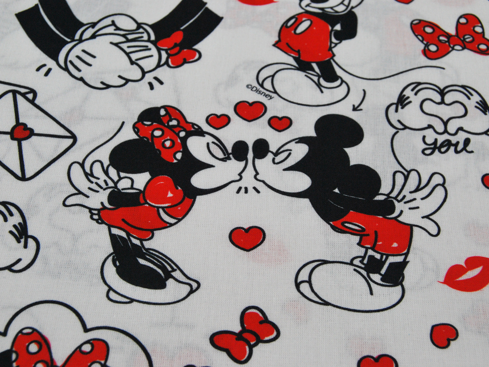 Baumwolle - Mickey Mouse - mit Minnie und ganz viel Liebe 05m 3