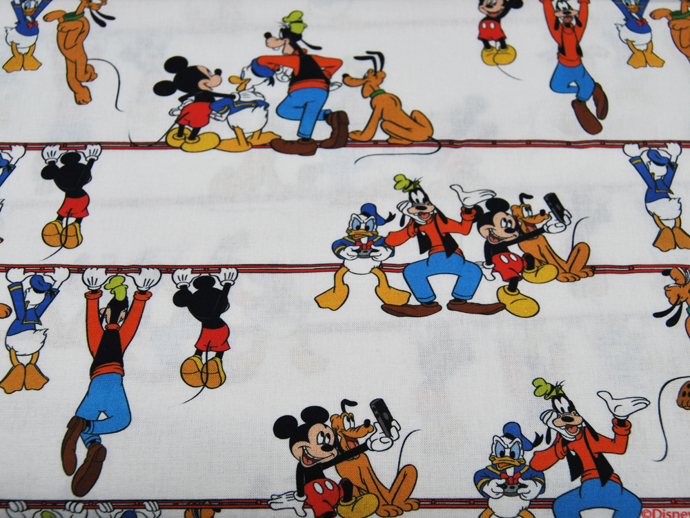 Baumwolle - Mickey Mouse - mit Donald Goofy und Pluto 05m 2