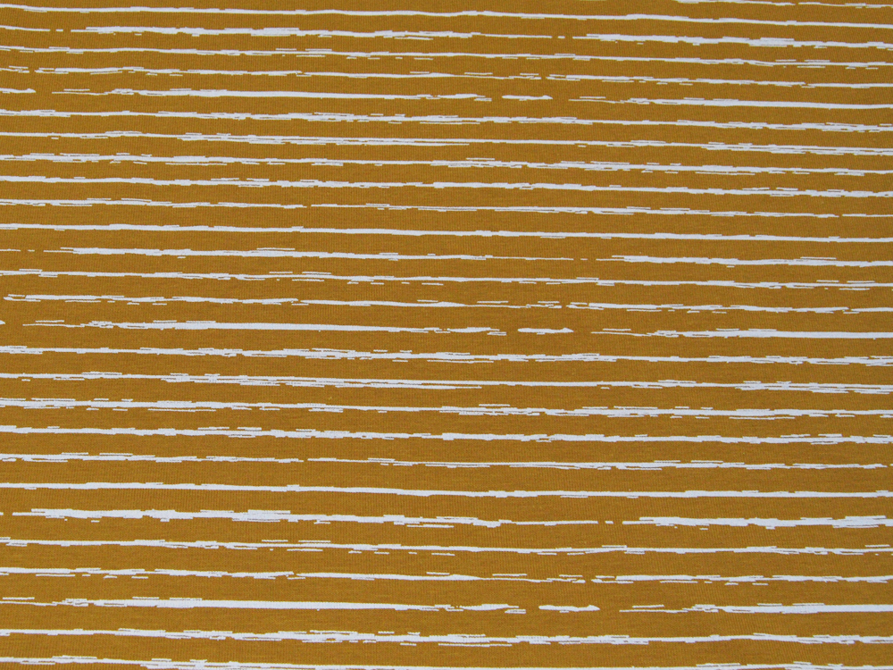 Jersey - Streifen in Ocker-Weiß - 0.5 Meter 2