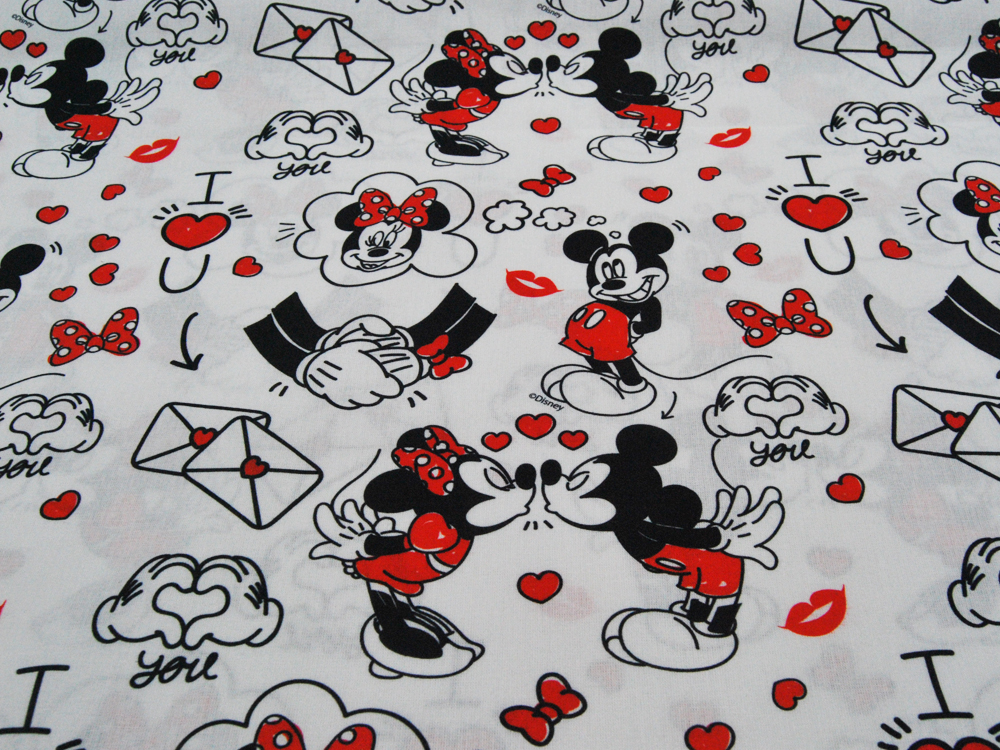 Baumwolle - Mickey Mouse - mit Minnie und ganz viel Liebe 05m 4
