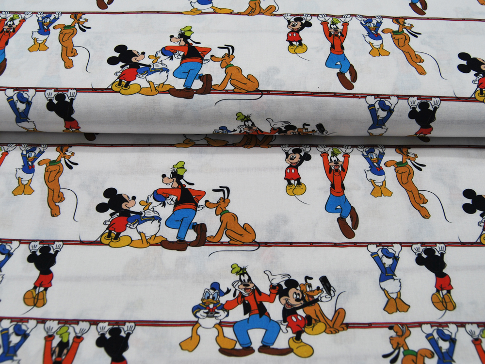 Baumwolle - Mickey Mouse - mit Donald Goofy und Pluto 05m 3