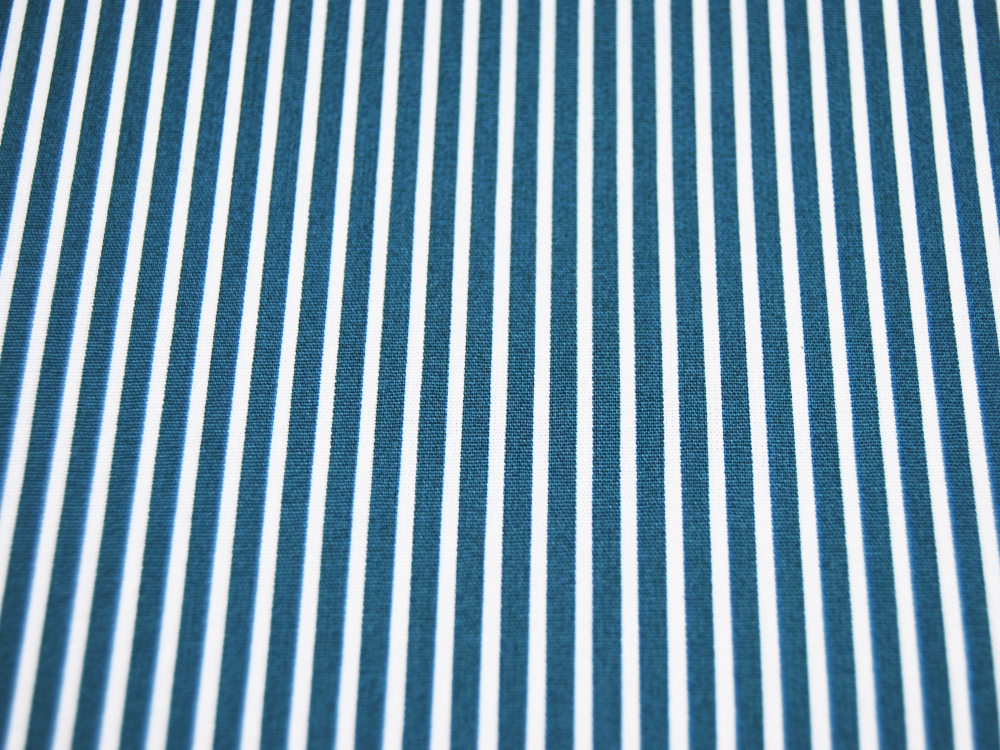 Baumwolle - Stripe - Petrol-Weiss gestreift 0,5 meter 2