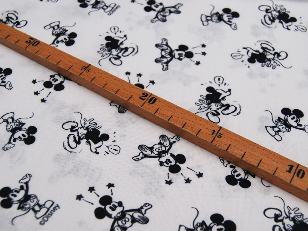 Baumwolle - Mickey Mouse - in Schwarz-Weiß 05m 4